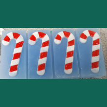 Load image into Gallery viewer, Candy Cane Wax Melt Snap Bar Silicone Mold
