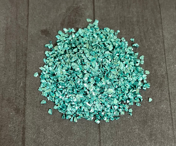 Teal Crushed Glass Mixed Sizes 2MM4MM Cozy Leopard Boutique